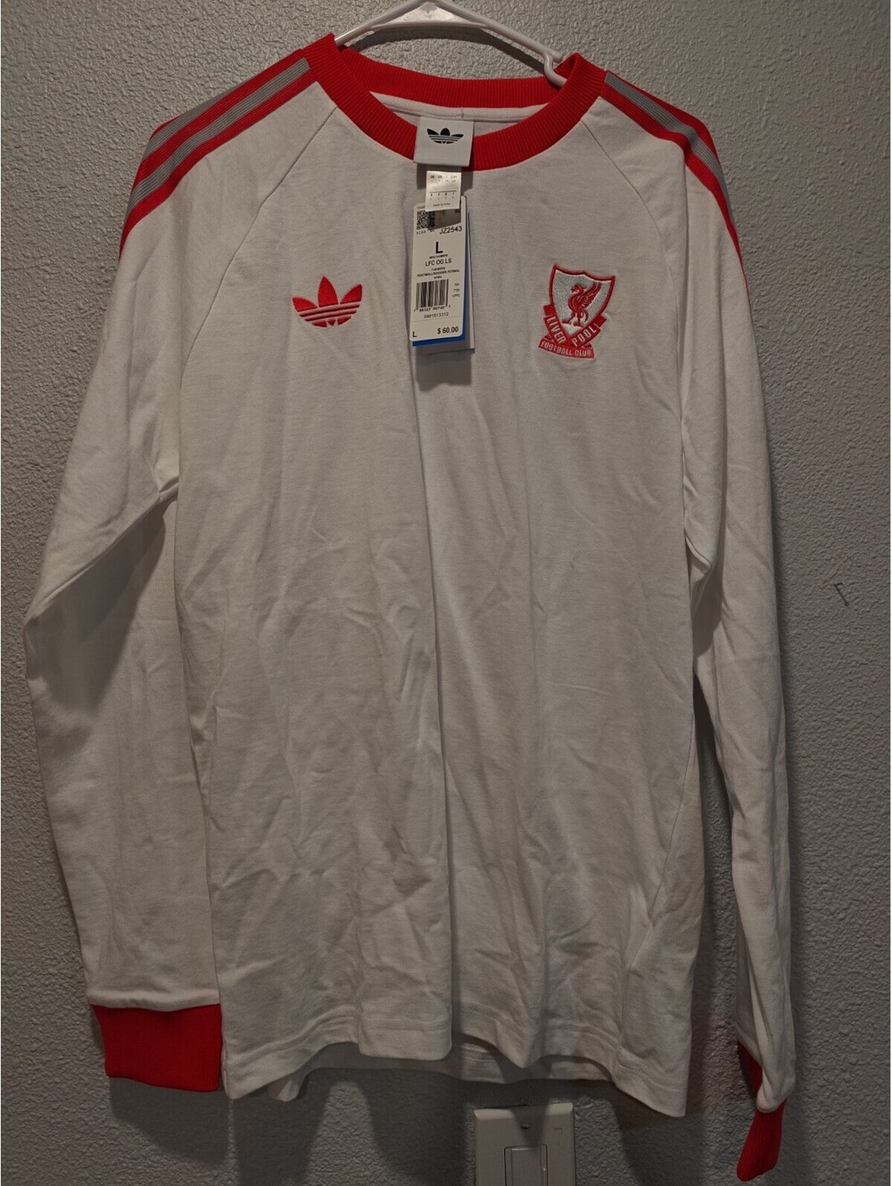 Adidas Liverpool FC White Long Sleeve Shirt Large